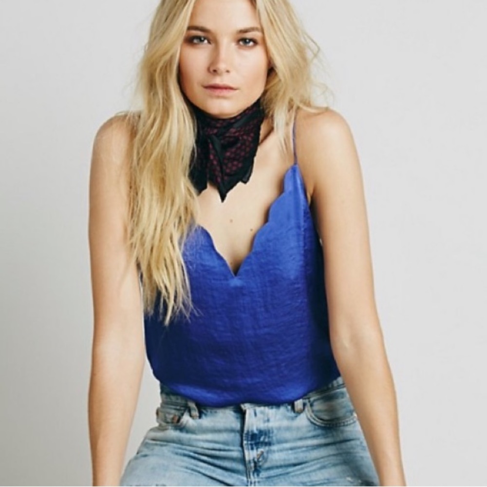 Free People Intimately Scallop Edge Silk Cami